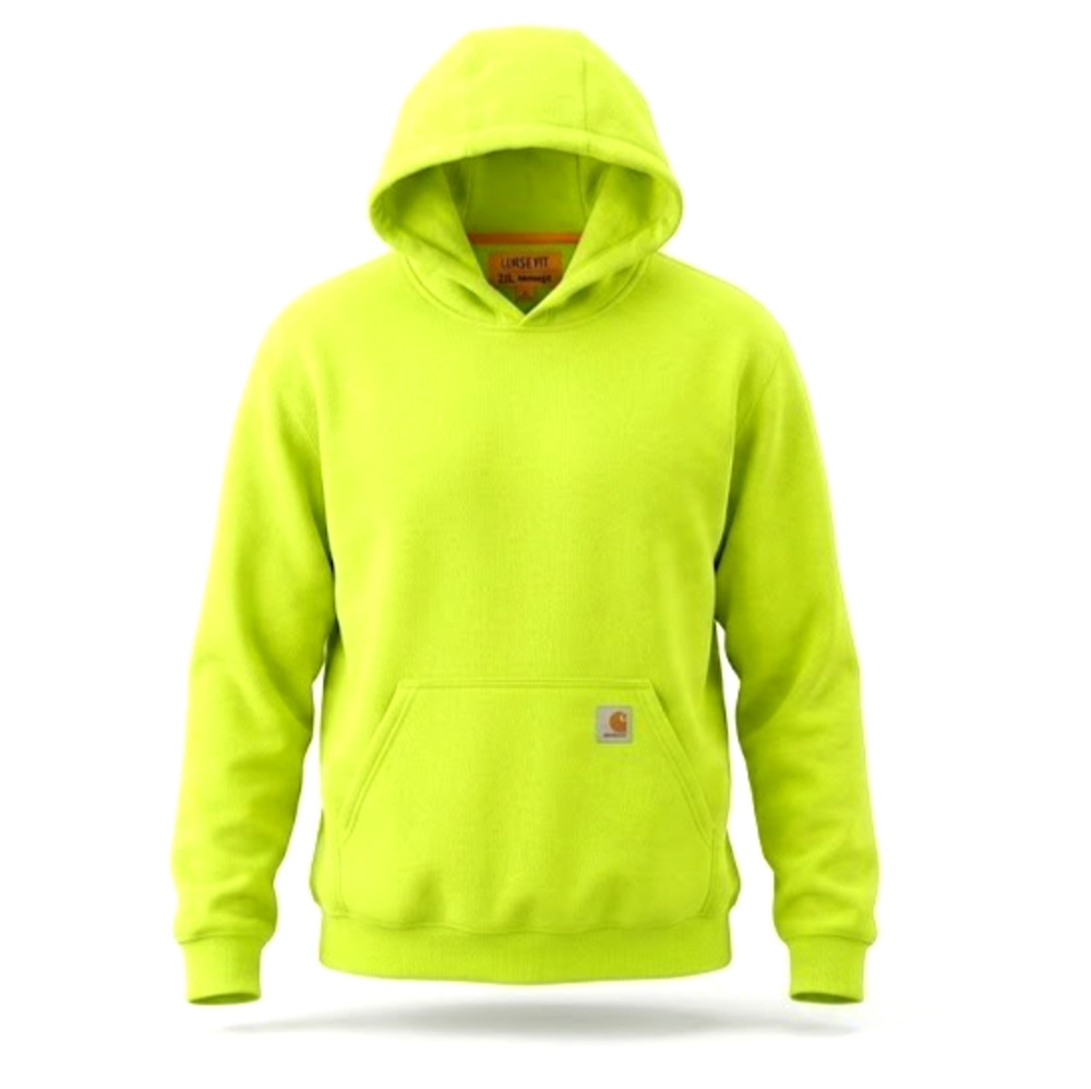 Carhartt Midweight Hooded Pullover Sweatshirt – Bright Neon Yellow – Size 3XL